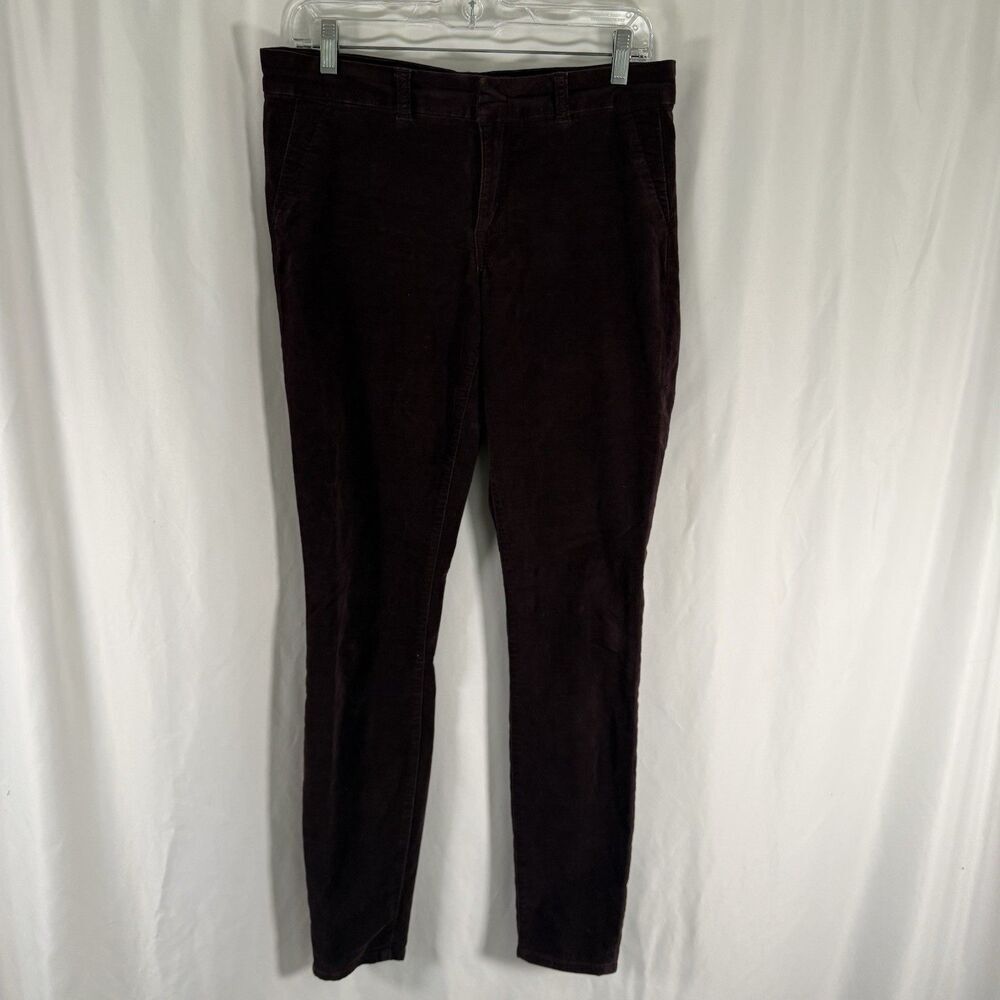 Kut from the Kloth Velvet Pants Women's 6 Burgundy Trouser Skinny 31" Inseam